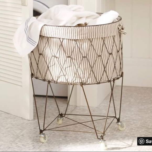 Pottery Barn Other - Pottery Barn French Wire Hamper & Liner